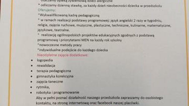 ZAPISY DZIECI DO PRZEDSZKOLA NA NOWY ROK SZKOLNY 2022/2023